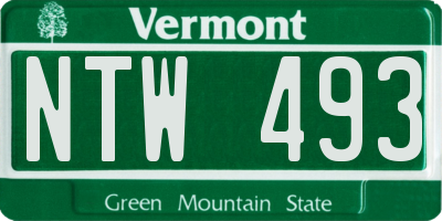 VT license plate NTW493