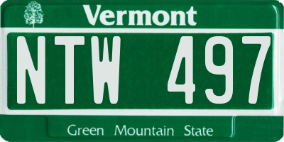 VT license plate NTW497