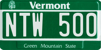 VT license plate NTW500