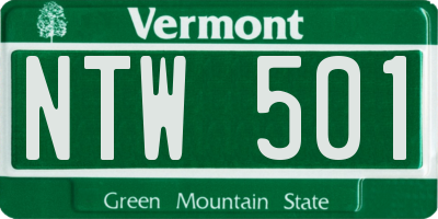 VT license plate NTW501