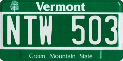 VT license plate NTW503