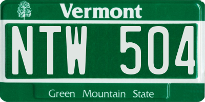 VT license plate NTW504