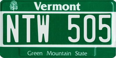 VT license plate NTW505