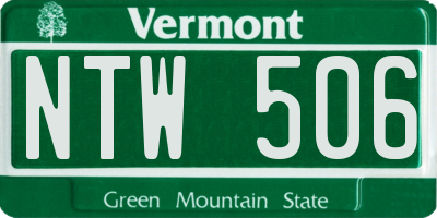 VT license plate NTW506