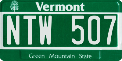 VT license plate NTW507
