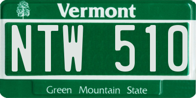 VT license plate NTW510