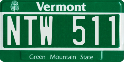 VT license plate NTW511