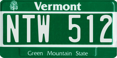 VT license plate NTW512