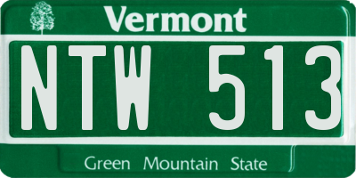 VT license plate NTW513