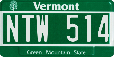 VT license plate NTW514