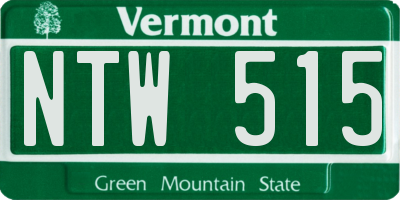VT license plate NTW515