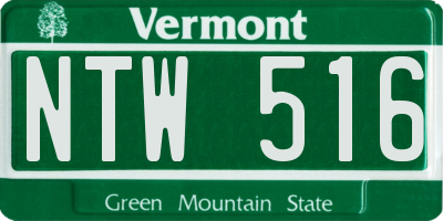 VT license plate NTW516
