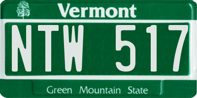 VT license plate NTW517
