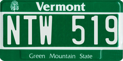 VT license plate NTW519