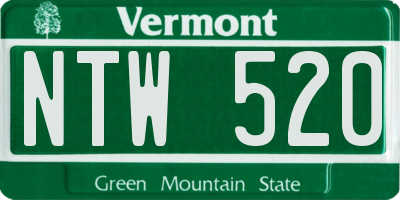 VT license plate NTW520
