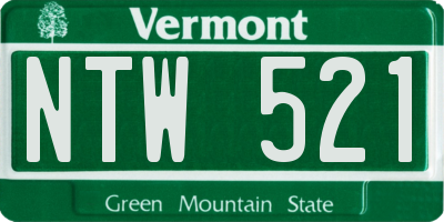 VT license plate NTW521