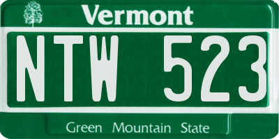VT license plate NTW523