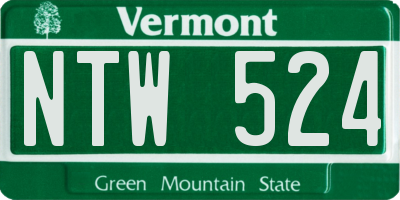 VT license plate NTW524