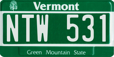 VT license plate NTW531
