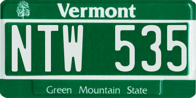 VT license plate NTW535
