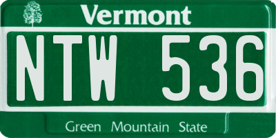 VT license plate NTW536