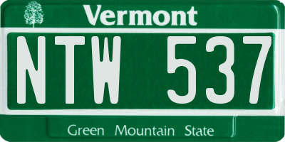 VT license plate NTW537