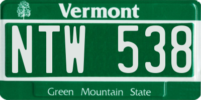 VT license plate NTW538