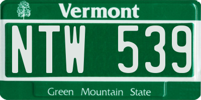VT license plate NTW539