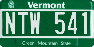 VT license plate NTW541