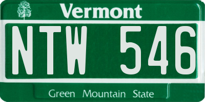 VT license plate NTW546