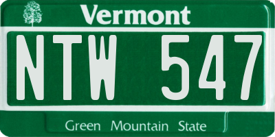 VT license plate NTW547