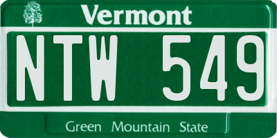 VT license plate NTW549