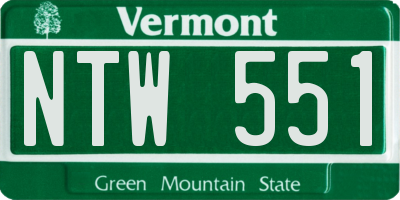VT license plate NTW551