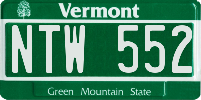 VT license plate NTW552