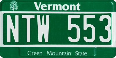 VT license plate NTW553