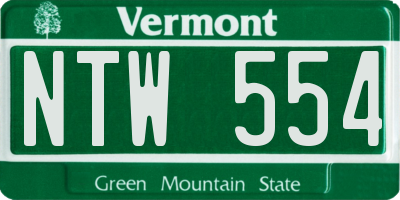 VT license plate NTW554