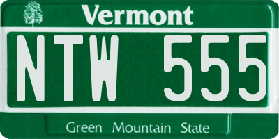VT license plate NTW555