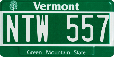 VT license plate NTW557