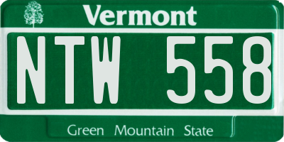 VT license plate NTW558