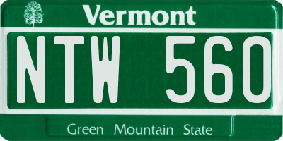 VT license plate NTW560