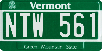 VT license plate NTW561