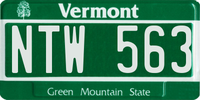 VT license plate NTW563