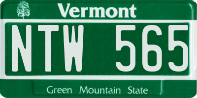 VT license plate NTW565