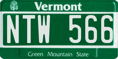 VT license plate NTW566