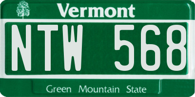 VT license plate NTW568