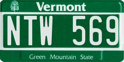 VT license plate NTW569