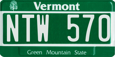 VT license plate NTW570