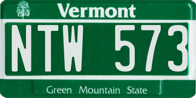 VT license plate NTW573