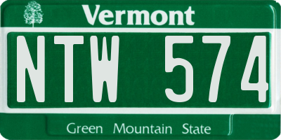 VT license plate NTW574