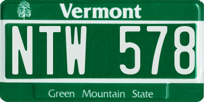 VT license plate NTW578